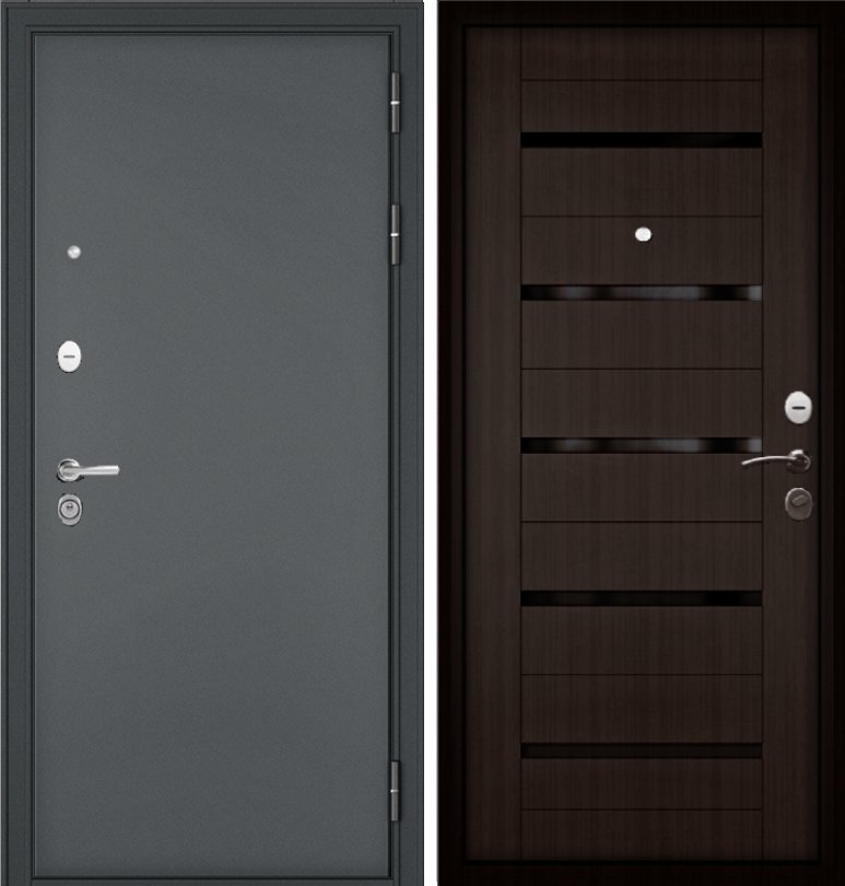 Дверь Бульдорс TRAST MASS МР Черный муар металлик КАЛЕ DIS006942