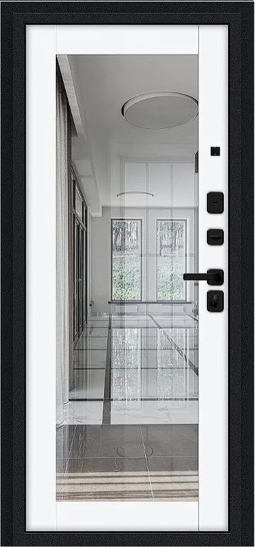 Товар Дверь Браво Флэш МФ/SBlack Букле черное/White Silk DIS007425